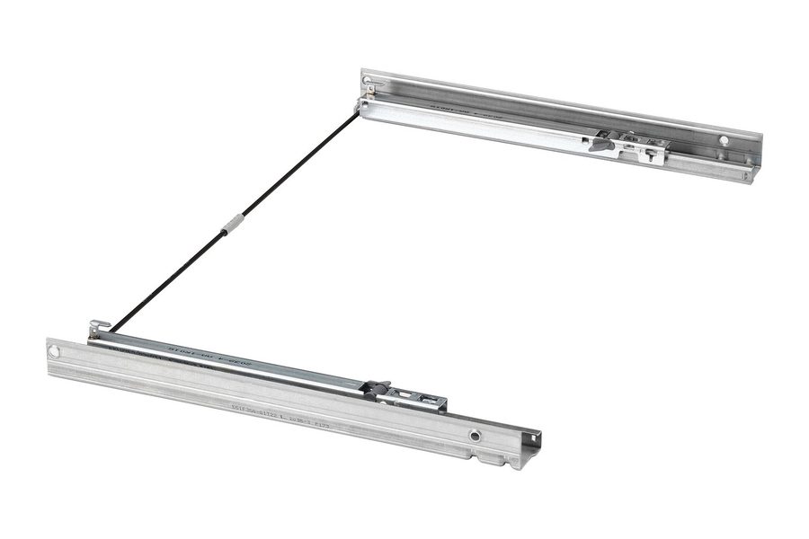 A concealed drawer runner with its push-to-open linkage